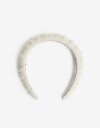 Vinchas Rígidas Perla Vincha Semipuffy Perlas - Blanco Nacarado/perlado