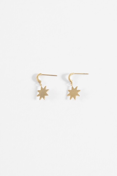 Aros dije estrella acero dorado