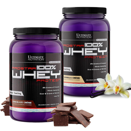 Kit Ultimate Nutrition Whey Protein Prostar 100% 908g Chocolate