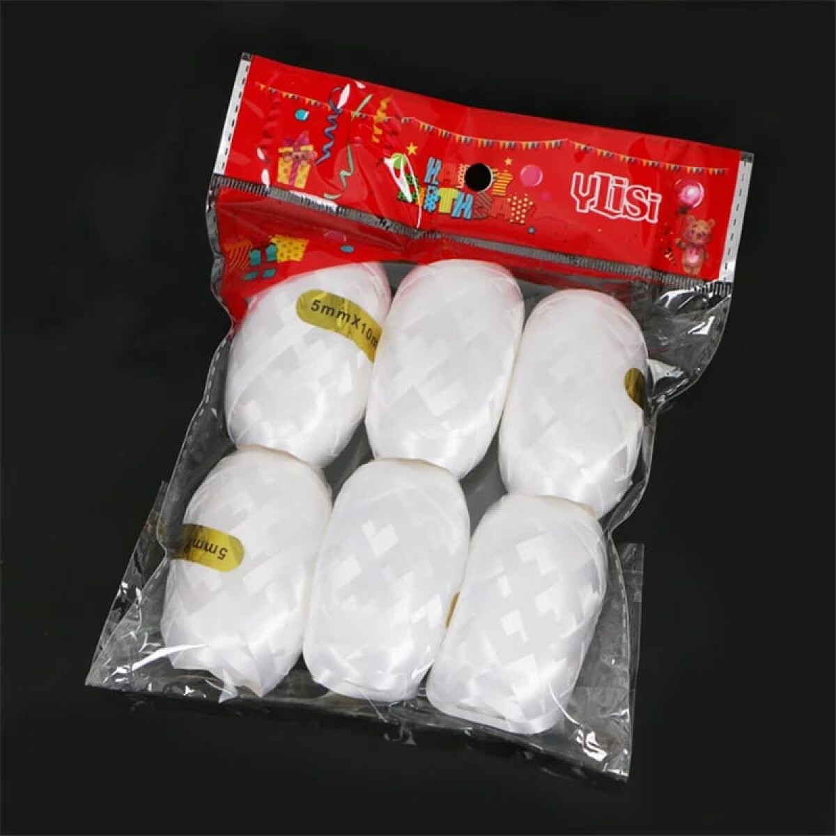 Cinta Para Globos x6 - Blanca 