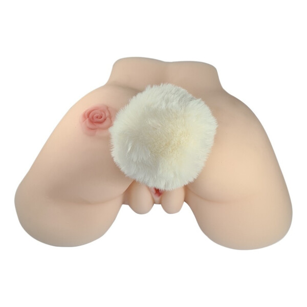 Plug Anal Pompón Conejita Consolador Estimulador Talle S Variante Color Blanco Negro