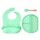 Set de Comida para Bebé con Babero Plato Cuchara en Silicona Turquesa