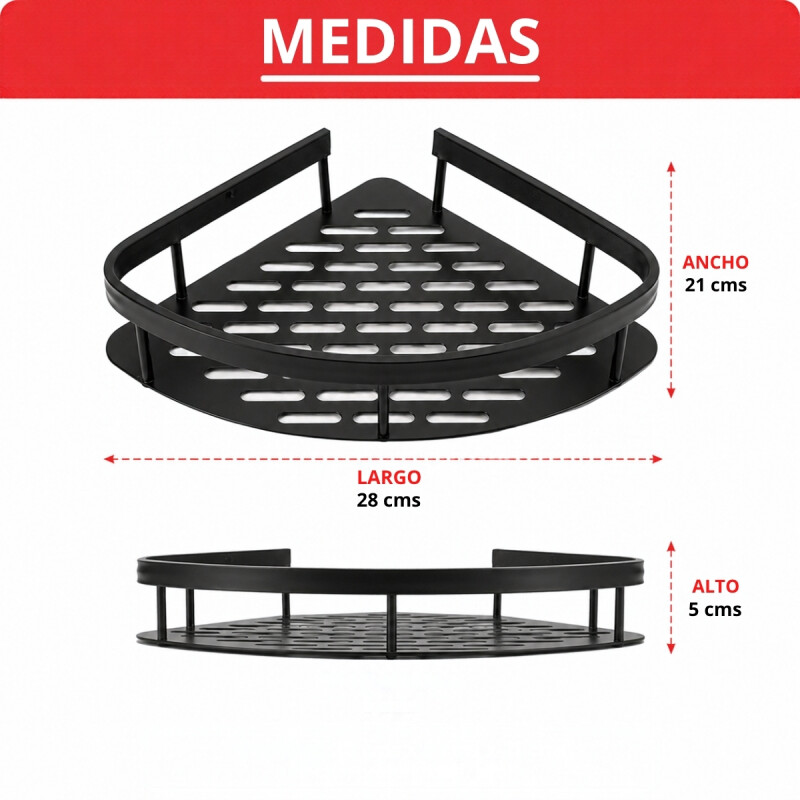 Set x2 Estante esquinero de metal NEGRO