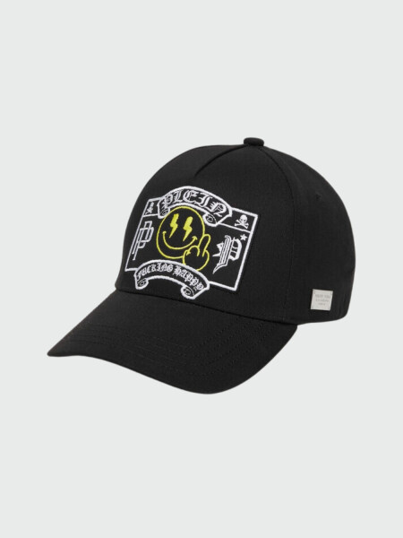 PHILIPP PLEIN - gorra negra Smile con diseño bordado Negro