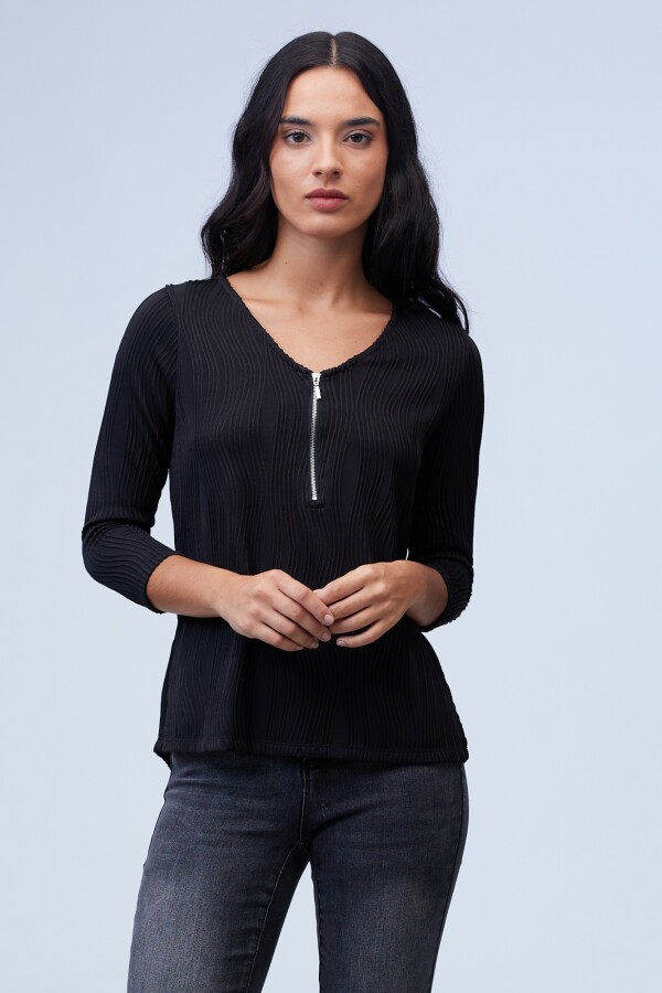 Blusa Zip NEGRO