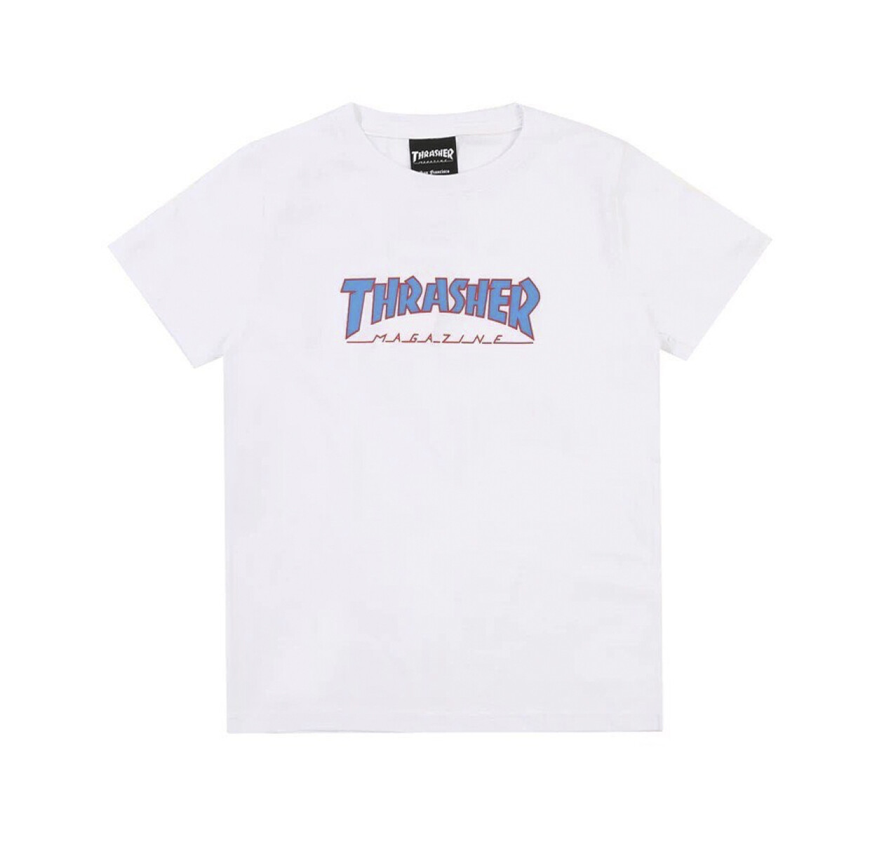 Remera Outlined Thrasher - Blanco 