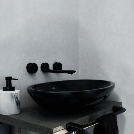 Griferia Lavatorio De Pared Bimando En Negro Mate Fv Serie Nueva 44 Incluye Desague NEGRO