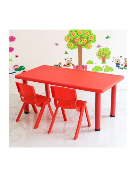 Mesa de plástico niños rectangular 120x60cm Rojo