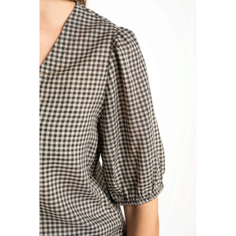 Blusa Gingham Negro