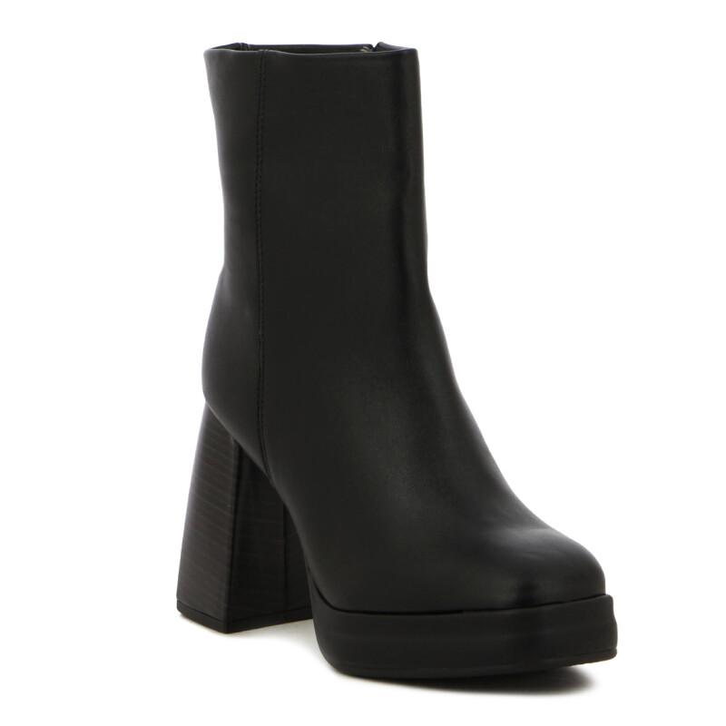 Bota Mujer Beira Rio Taco Medio Con Plataforma Negro