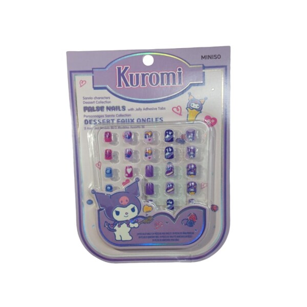 Uñas postizas infantiles Sanrio Kuromi