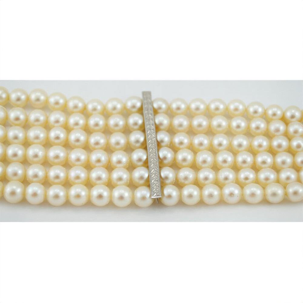 Pulsera Oro Blanco 18K Y Perlas De Cultivo Pulsera Oro Blanco 18K Y Perlas De Cultivo