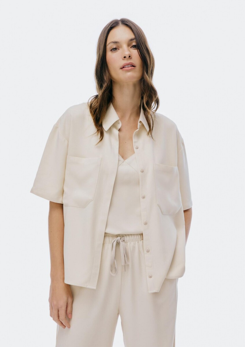 CAMISA DE MANGA CORTA - BEIGE 