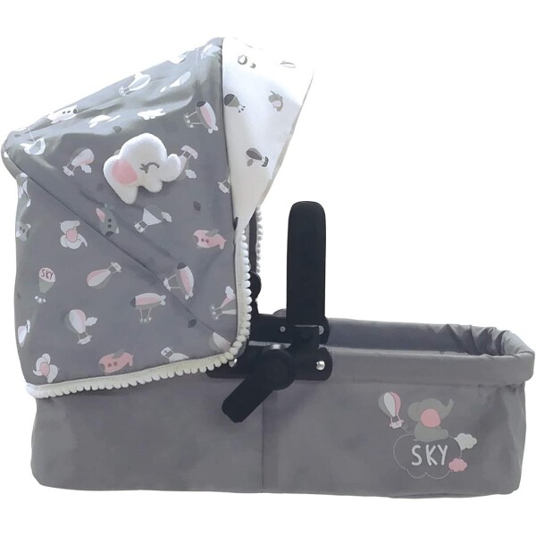 Set Coche Muñecas 3en1 Transportadora Bolso De Cuevas Sky Variante Color Gris