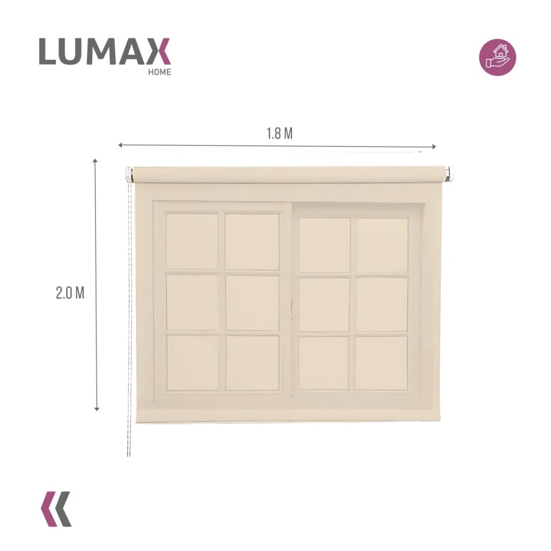 Cortina Roller Rústica Lumax Colores 1.8x2.0 M Calidad Beige