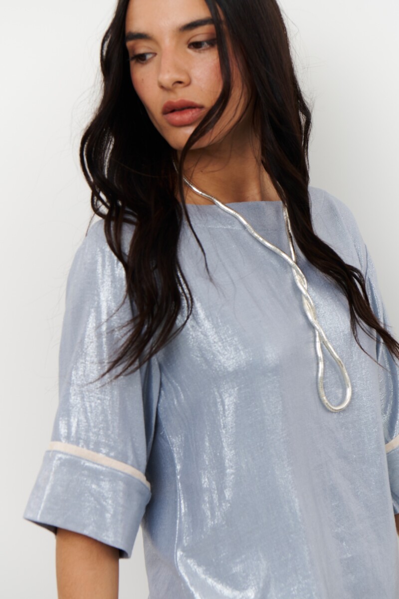 BLUSA LINO GLOW AZUL