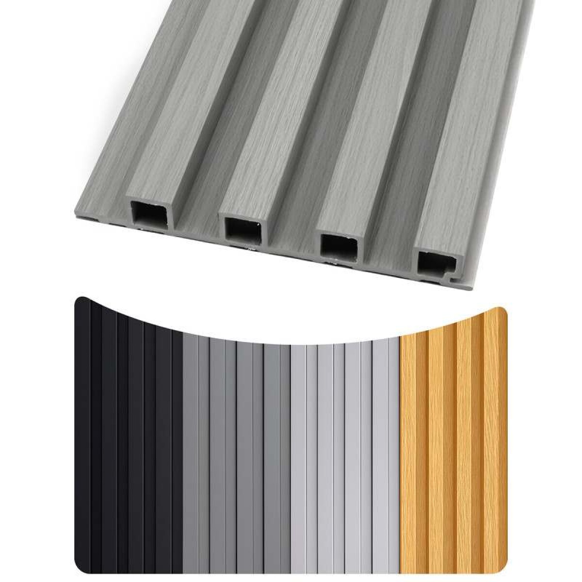 Pack x20 Wpc Simil Madera Wall Panel Lambrin 2.90x16.7 - Color Gris Oscuro 