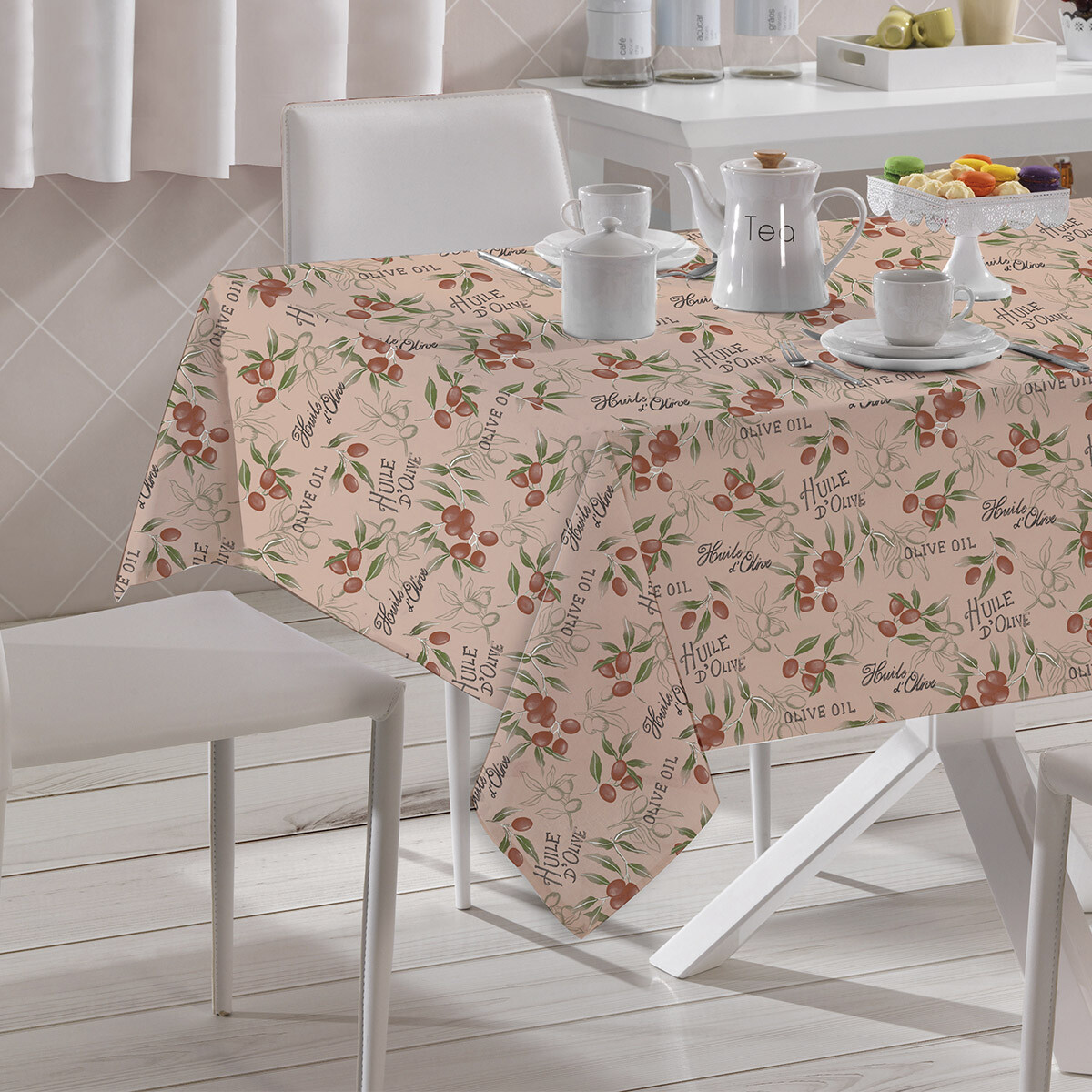 Mantel Peva Bukara 140 x 300 cm - Flores Coral 