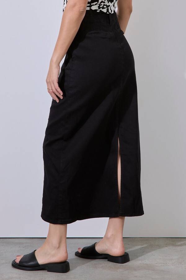 Falda Maxi Denim NEGRO