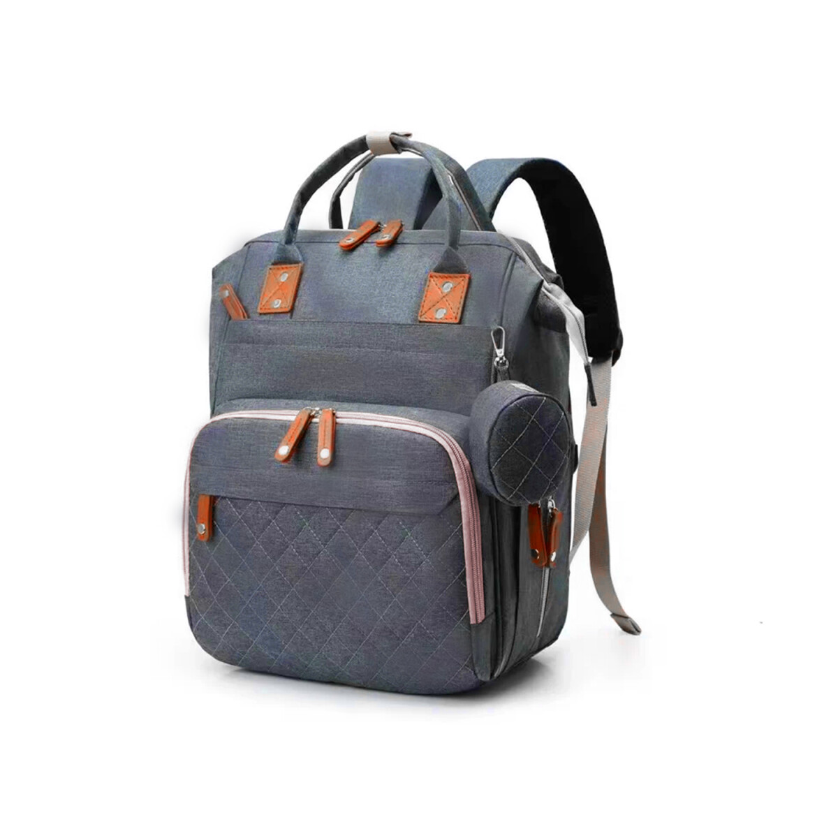 Bolso Maternal Mochila Madre Moderna Impermeable Resistente - Variante Color Gris 