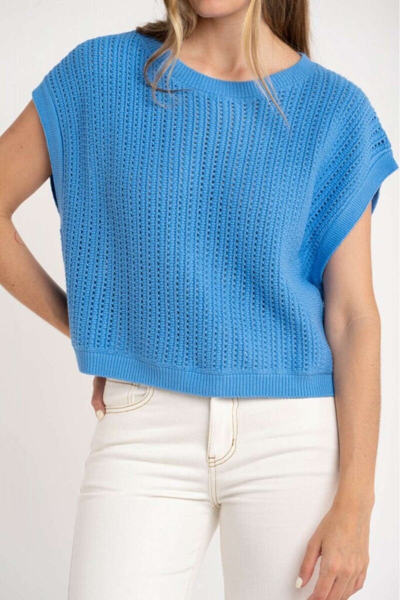 Chaleco Lurex - Azul 