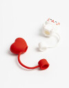 Rega Varios Set De 2 Tapones De Sorbete. Incluye Tapa De Corazon Y Gato - Combinacion Bicolor