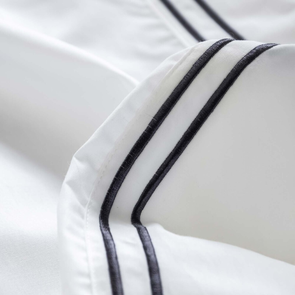 JUEGO DE SABANAS 200 HILOS KING ALGODON BLANCO DOBLE FESTÓN