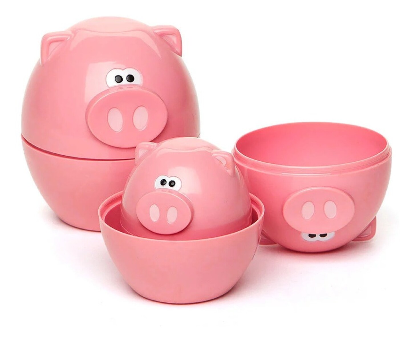 Set De 6 Tazas Medidoras Joie Oink Oink Diseño Chancho Hts - Rosa 