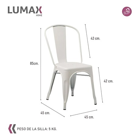 Pack 4 Sillas Tolix Lumax Varios Colores Blanco