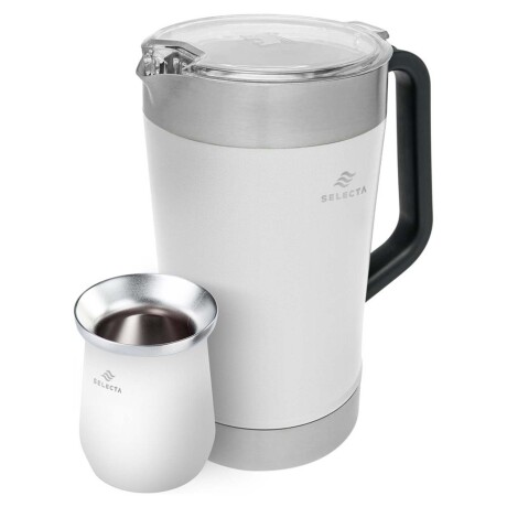 Set Jarra Térmica 1.9Lt + Mate 330Ml Acero Inox Doble Pared Blanco