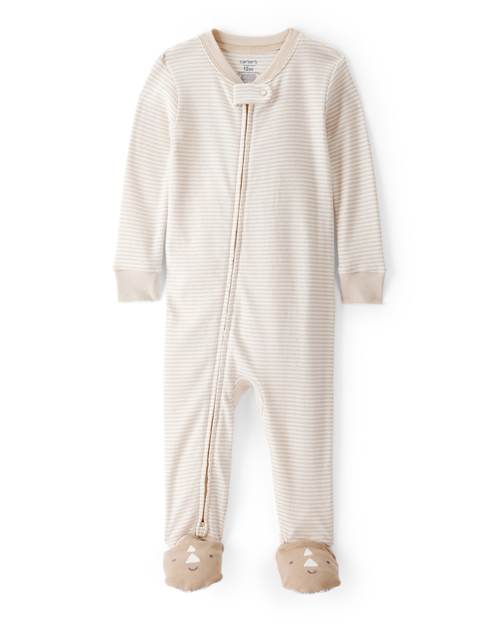 Pijama una pieza de algodón, con pie, diseño rinoceronte Sin color