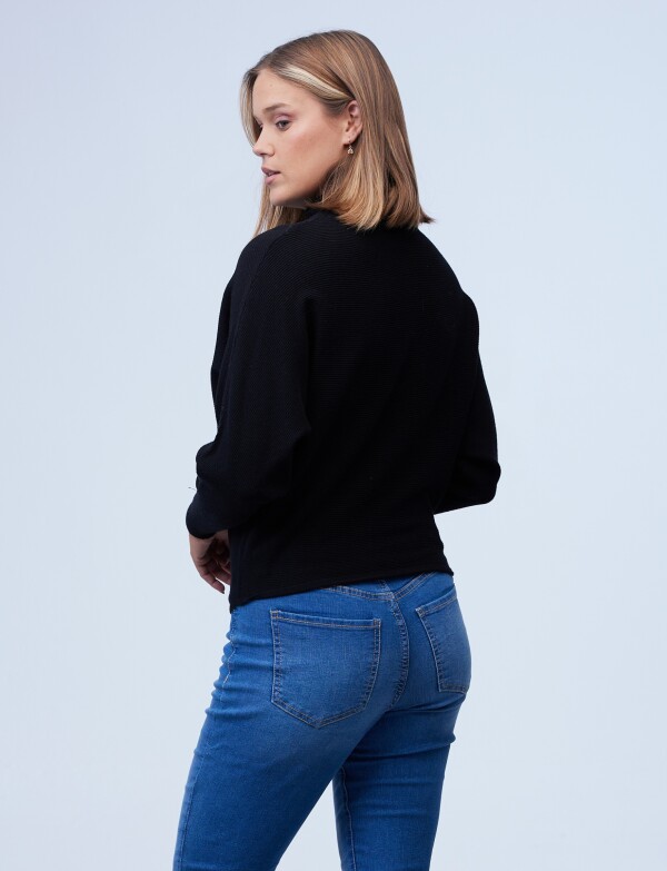 Buzo Dolman Ribs NEGRO