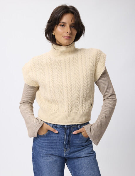 Chaleco hombreras crudo