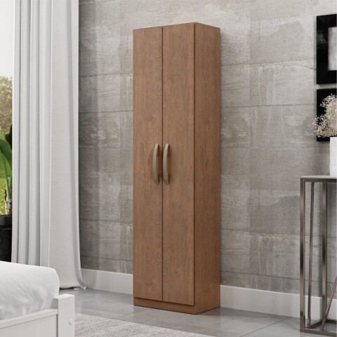 Ropero Armario 6 puertas 2 cajones con estantes y perchero interior natural  172X136X35 - Freijo — Mulata Muebles