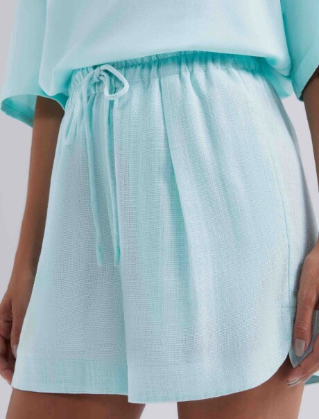 SHORT DE CINTURA ALTA CELESTE