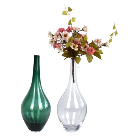 Florero de vidrio liso de 2 colores Florero de vidrio liso de 2 colores