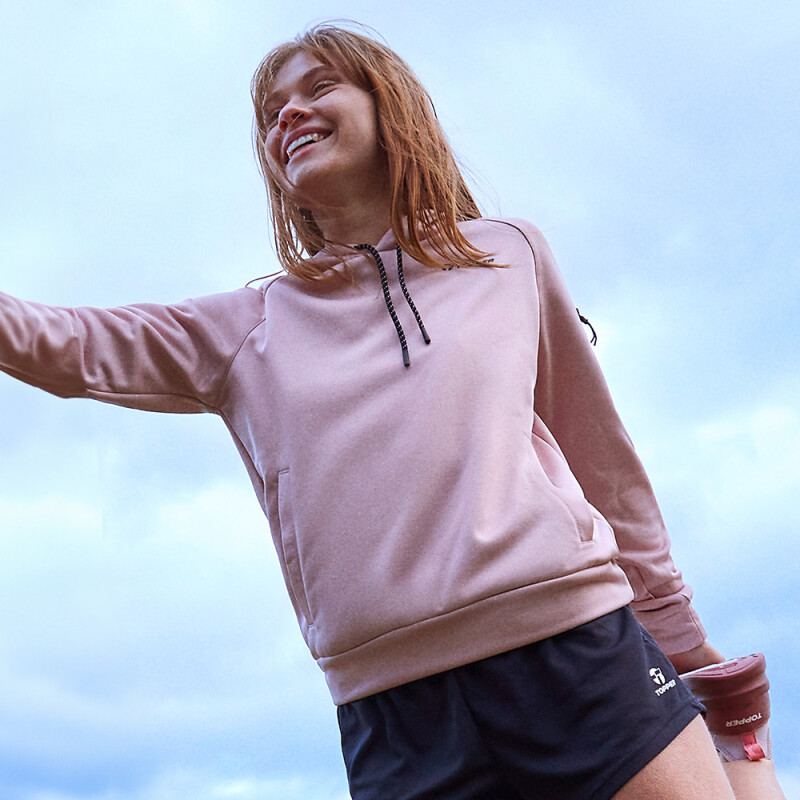 HOODIE POLY FLEECE GIRLS TRNG rosa par m ROSA/GRAFITO