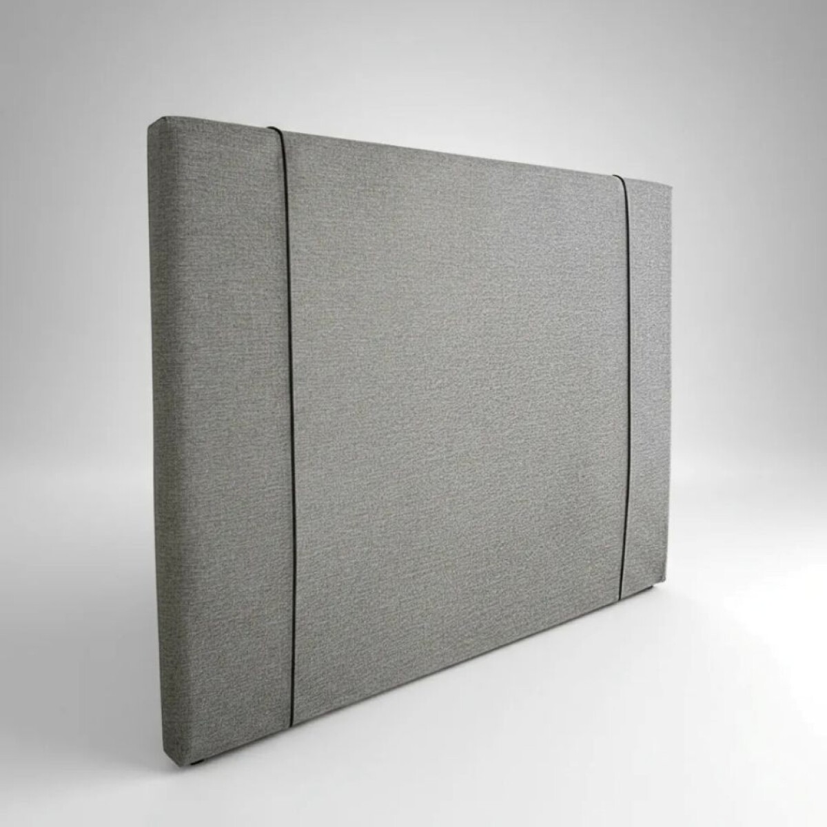 RESPALDO 2 PLAZAS (1.93 MTS) - LISO TAPIZADO GRIS C/LISTON NEGRO 