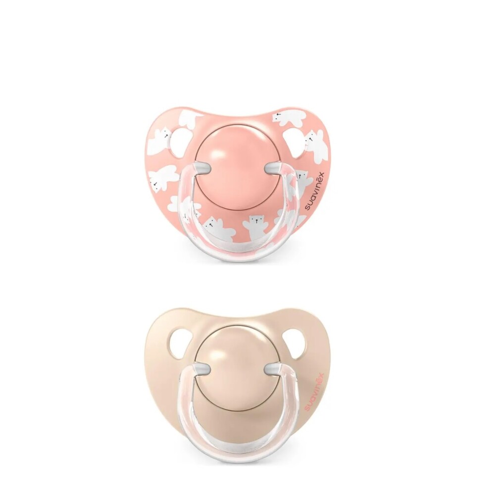 Set x2 Chupete 6-18m anatomico suavinex new prints bear rosa