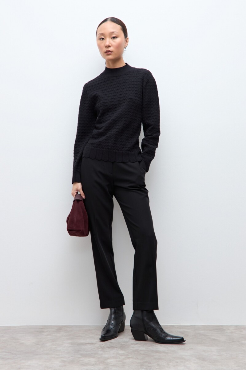 Media polera estructuras - negro 