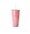 Vaso plástico con sorbete 710ml Rosado