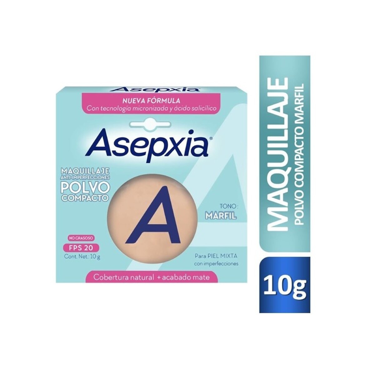 Maquillaje Asepxia Polvo 10 Grs. - Marfil 