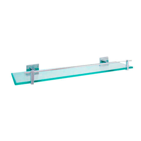 REPISA VIDRIO METAL MANCHESTER CROMO MATE CON ESTANTE CROMO
