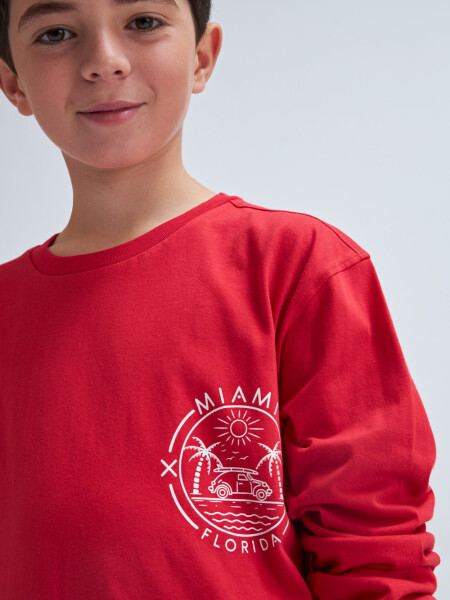 Camiseta manga larga Miami - Rojo