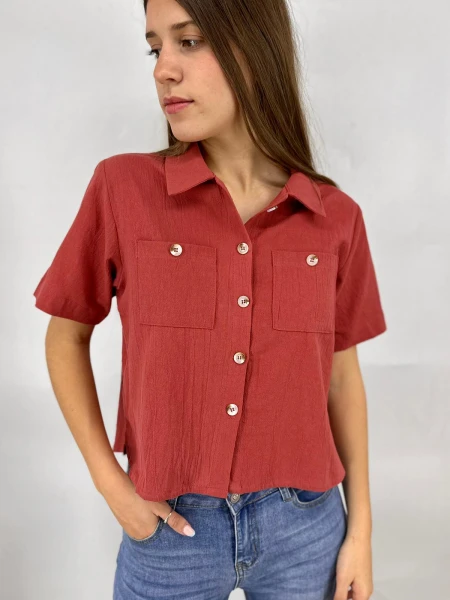 CAMISA WANNA LEONOR TERRACOTA
