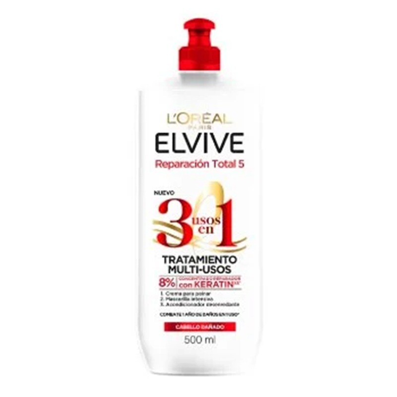 Crema De Peinar Elvive Rearación Total 5 3 En 1 500 Ml. Crema De Peinar Elvive Rearación Total 5 3 En 1 500 Ml.