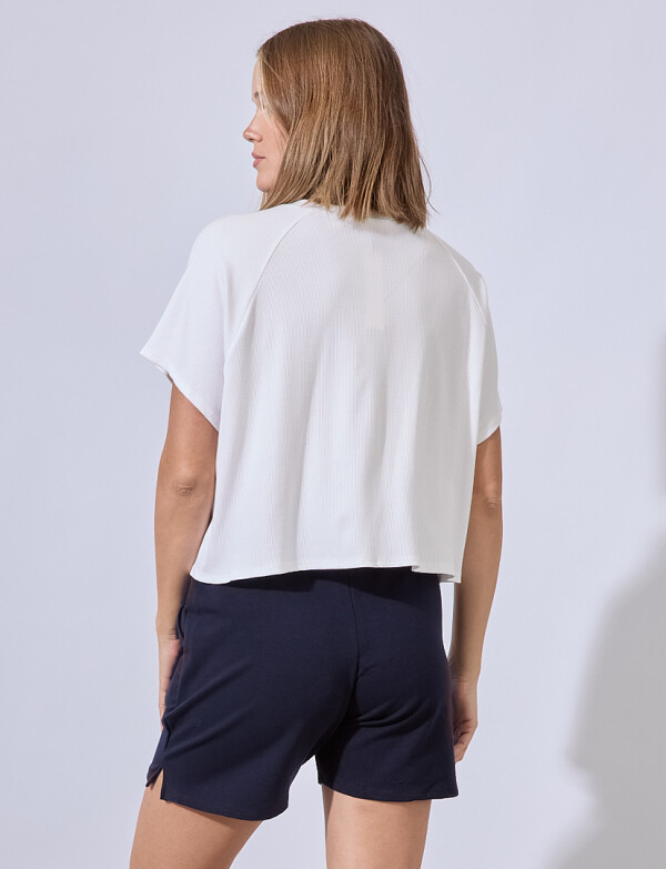 Remera Crop Rib BLANCO