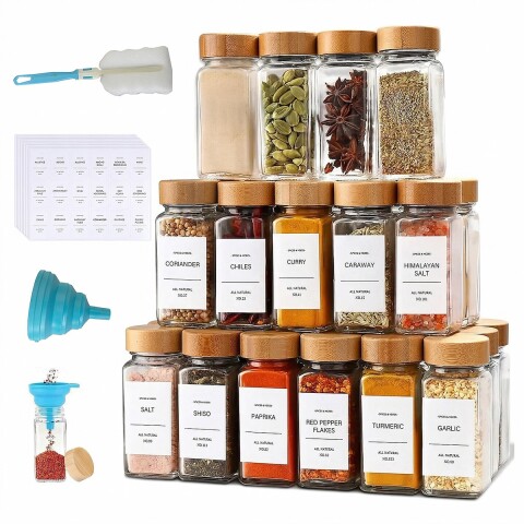 Set De 24 Especiero Frascos De Vidrio Condimentos recipiente organizador Cocina IMBACK Set De 24 Especiero Frascos De Vidrio Condimentos recipiente organizador Cocina IMBACK