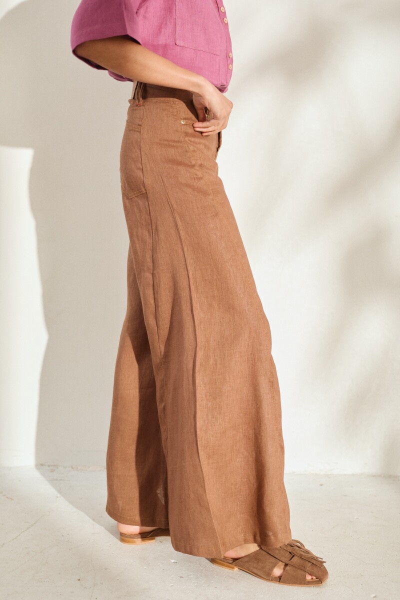 PANTALON WIDE XL LINEN SS27 Kaki