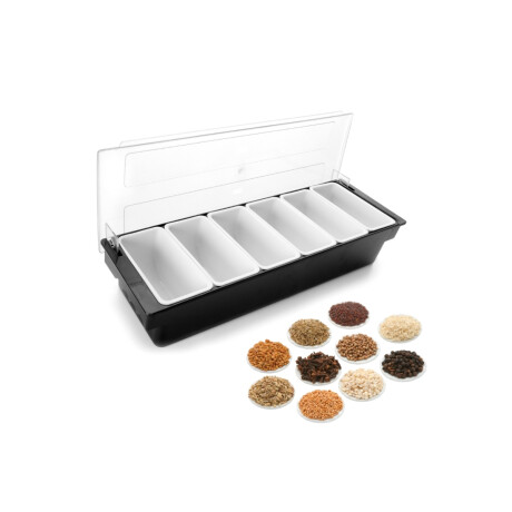 Contenedor Organizador de Alimentos con Tapa x6 de Plástico Contenedor Organizador de Alimentos con Tapa x6 de Plástico